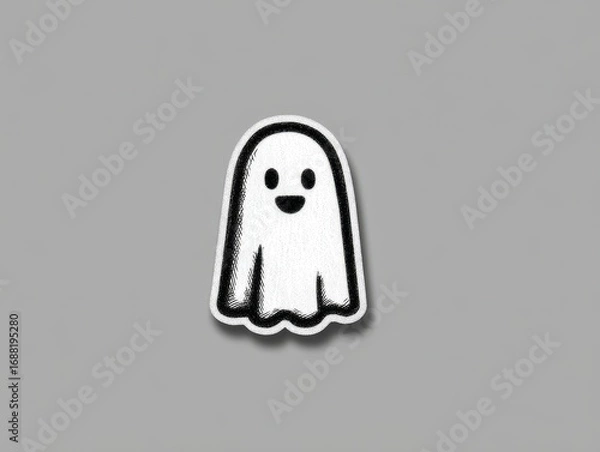 Obraz Halloween icon string in simple black and white line art, hand-drawn pencil style vector illustration with spooky themed elements, minimalist festive design for autumn holiday