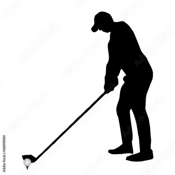 Obraz golf player silhouette vector illustration