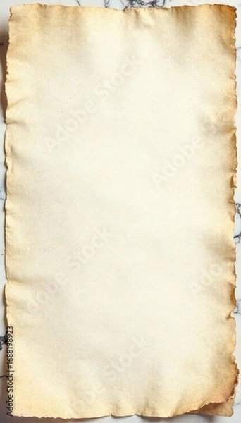 Fototapeta Aged parchment texture, off-white, distressed edges, subtle marble border , marble, shabby