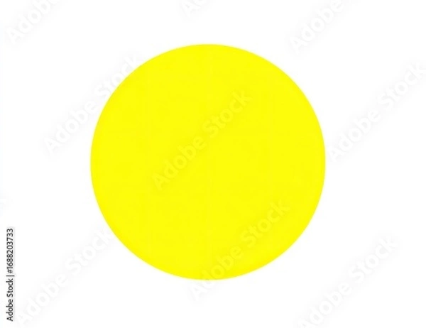 Fototapeta A bright, solid yellow circle against a plain white background