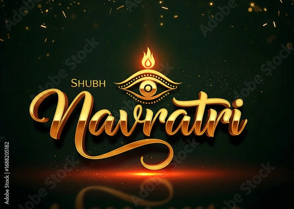 Fototapeta Happy Navratri celebration greeting with colorful abstract pattern and traditional festive art. Happy Navratri wishes with colorful poster.
