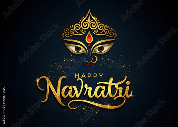 Fototapeta Happy Navratri celebration greeting with colorful abstract pattern and traditional festive art. Happy Navratri wishes with colorful poster.
