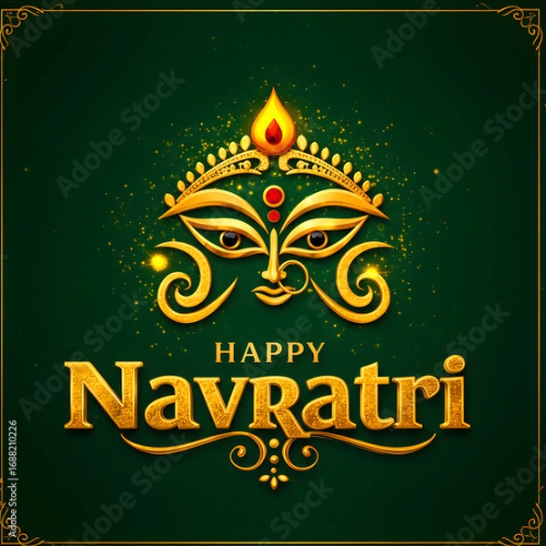 Fototapeta Happy Navratri celebration greeting with colorful abstract pattern and traditional festive art. Happy Navratri wishes with colorful poster.
