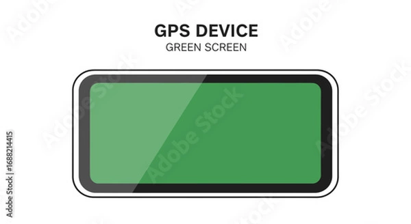 Fototapeta GPS Device with Green Screen Display for Navigation and Location Tracking, a Modern Technology