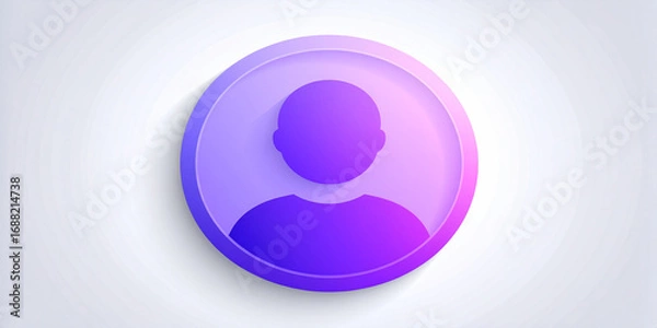 Fototapeta Purple Gradient User Profile Icon Minimalist Avatar Design