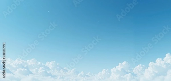 Fototapeta  Pastel Blue Ombre A calming gradient background featuring soft blue hues blending into a clean, white expanse. Wide Angle.