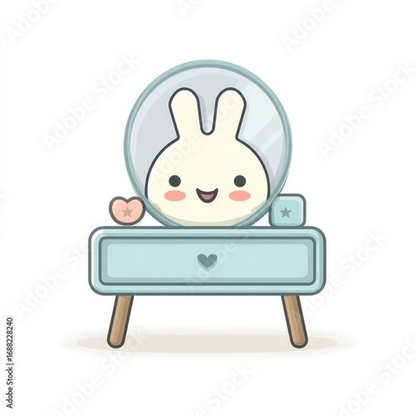 Obraz Cute rabbit dressing table