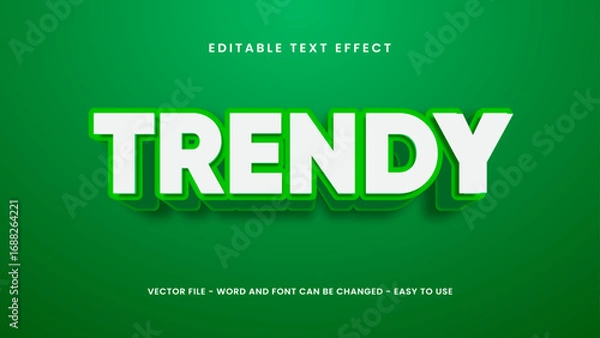 Fototapeta 3D Green Trendy Editable Text Effect