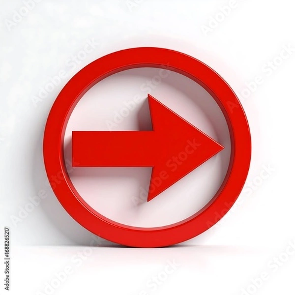 Fototapeta Red arrow icon in a circle