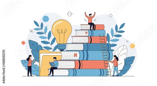 Fototapeta Capturing the concept of education and learning through an illustrative visual display