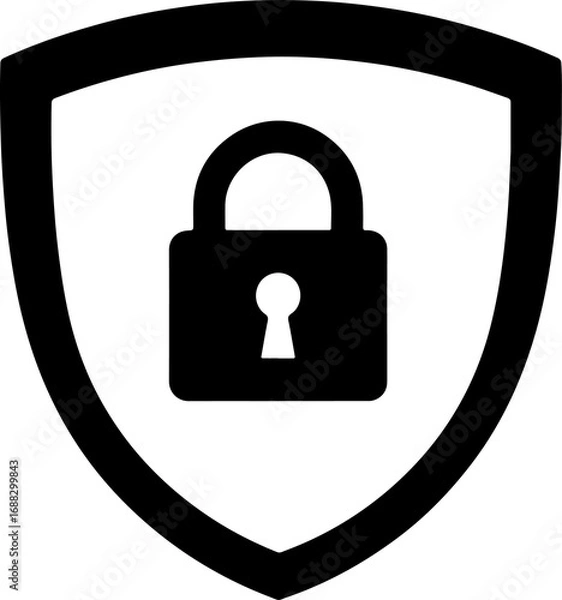 Fototapeta padlock icon on black background