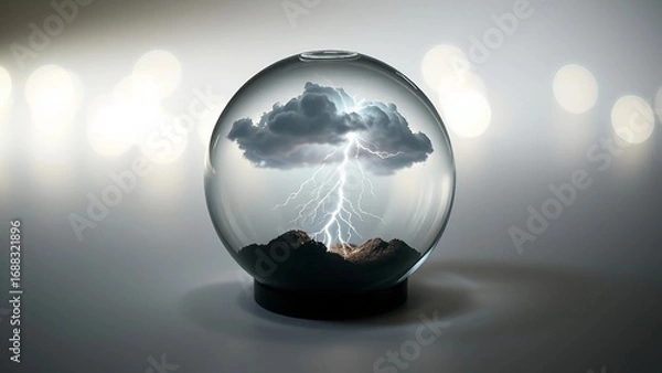 Fototapeta Stormy Weather in a Crystal Ball A Symbolic Image of Impending Change