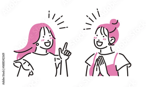 Fototapeta おしゃべりをする若い女性たち