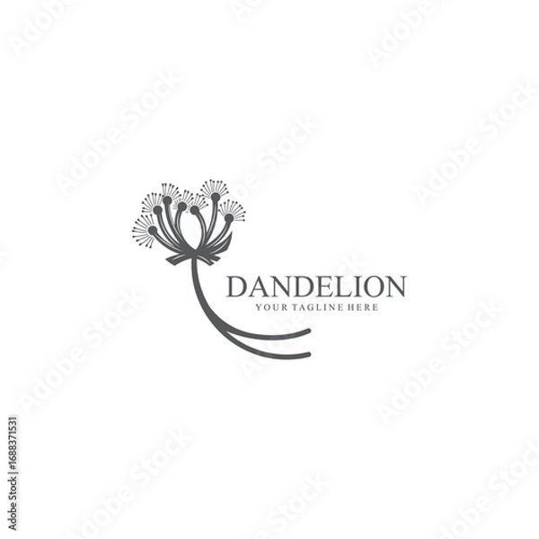 Fototapeta Dandelion Flower Logo minimalist simple Elegant design template