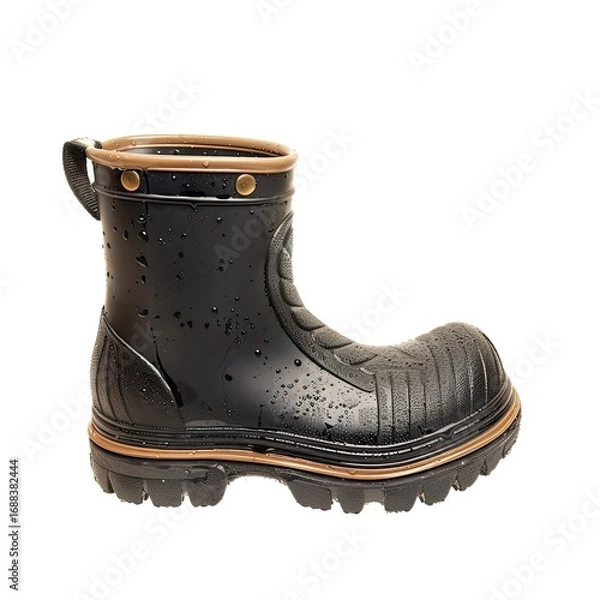 Fototapeta High Definition View of a Photo Wetboots, Isolated on a White Background