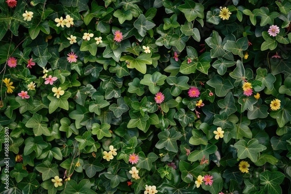 Fototapeta High Resolution Picture of Creeping Plants and Flowers Close Up
