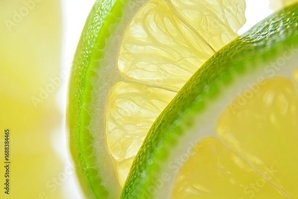 Fototapeta Close-up of Fresh Lime Slices - Vibrant Citrus Detail