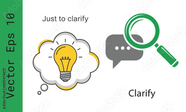 Obraz Concept idea clarify symbol search creative thought bubble information insight innovation solution