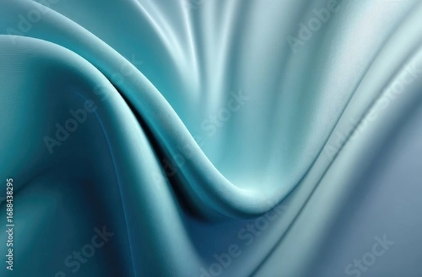 Fototapeta Soft folds of light blue fabric create an airy, flowing texture with subtle shadows and light interplay, giving a sense of movement