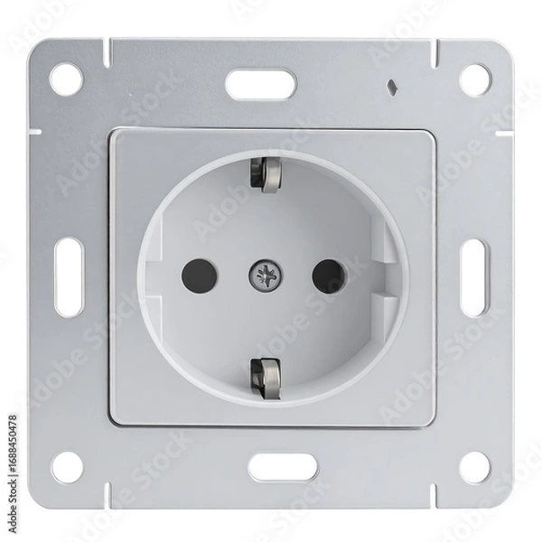 Fototapeta Modern electrical outlet installation in a clean setting