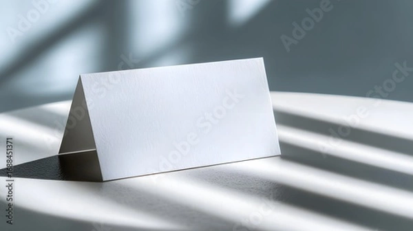 Fototapeta Table card standing perfectly upright casting