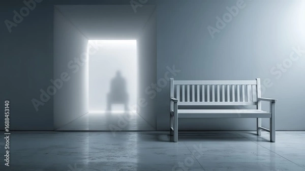 Fototapeta A minimalist scene with a sense of mystery and anticipation.