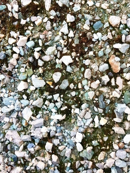 Fototapeta Gravel background. Close up of stone texture. Abstract background for design.