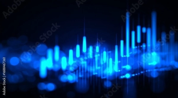 Obraz Abstract Blue Audio Spectrum Visualization