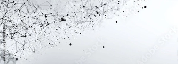 Obraz Abstract network graphic with interconnected nodes and lines