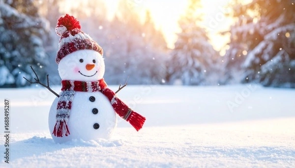 Fototapeta snowman background