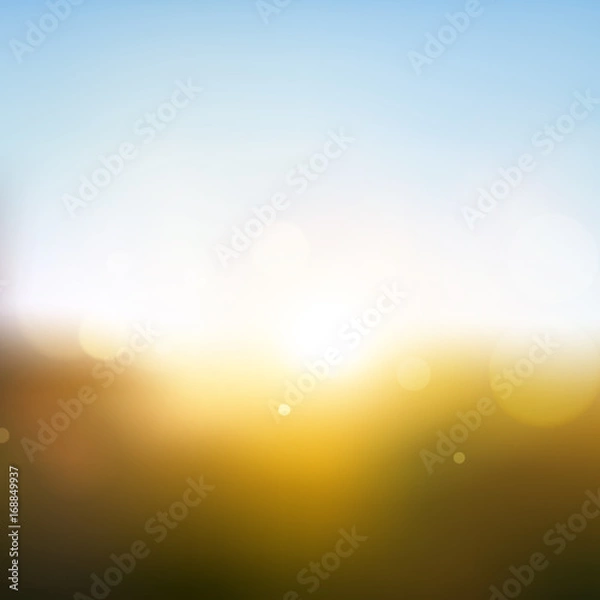 Fototapeta Sky & Sun. Realistic Blur Design. Abstract Shining Background. Vector illustration
