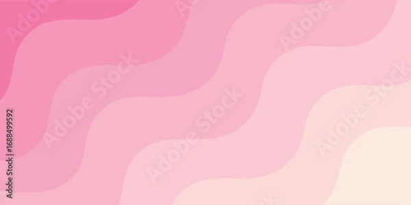 Obraz Abstract pink and cream gradient wave simple background. Vector illustration.