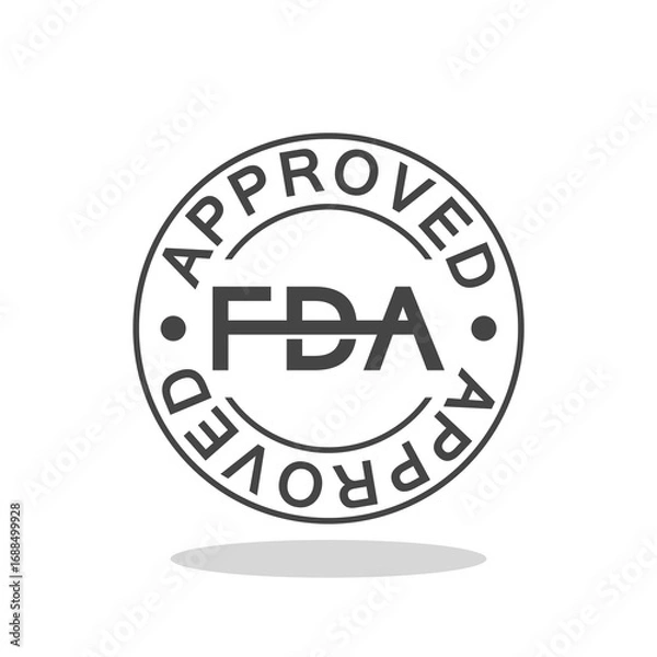 Fototapeta Food and Drug Administration FDA approved icon with shadow