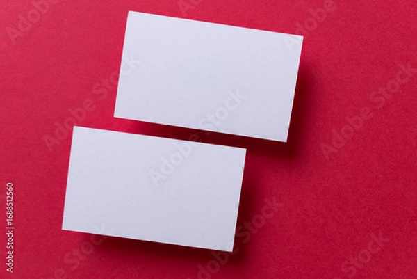 Fototapeta 赤背景に白いカード