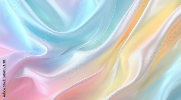Obraz beautiful pastel-colored silk background with soft waves and gentle colors. 