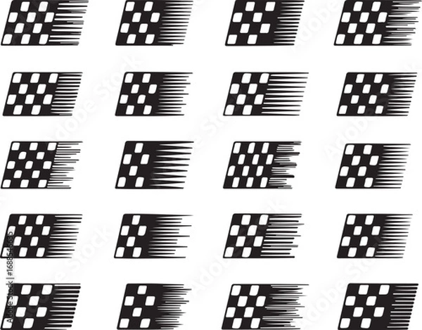 Obraz Dynamic Checkered Flag Pattern Racing Finish Line Motion Effect Seamless Background Texture Vector