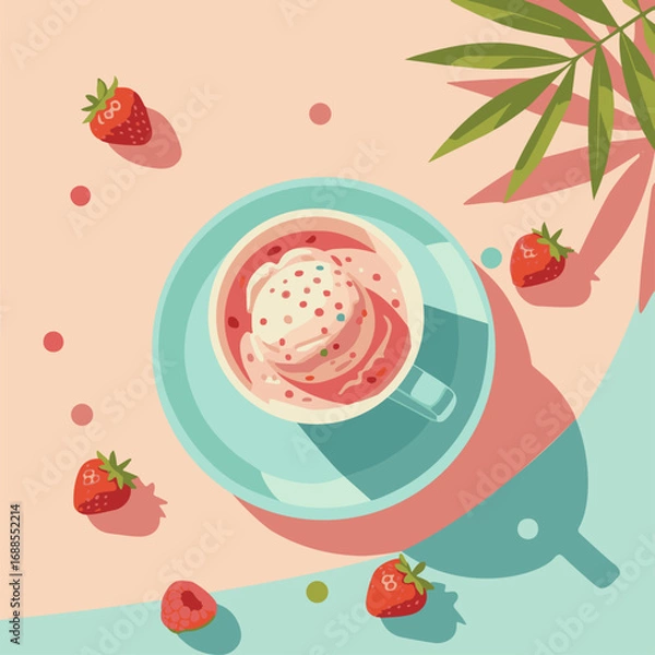 Obraz strawbery ice cream vector