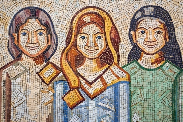 Obraz Mosaic Depiction of the Three Marys - Religious Art Detail