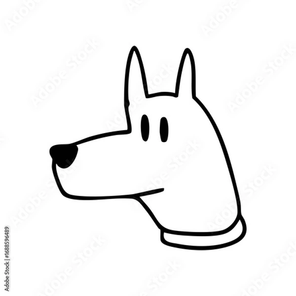Obraz dog head icon line art