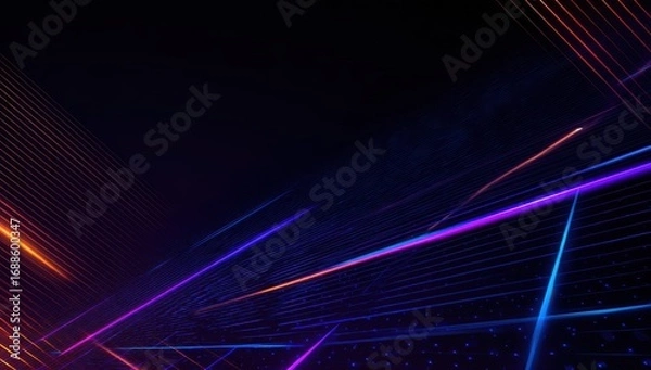 Obraz Abstract neon lines in dark space
