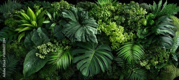 Obraz Lush tropical foliage wall