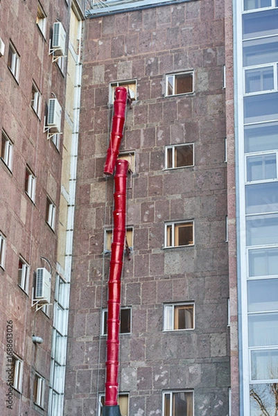 Obraz old brick building with windows