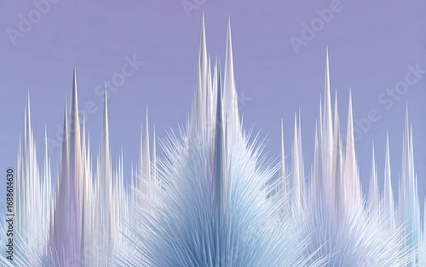 Fototapeta Ice-like spires against a lavender backdrop