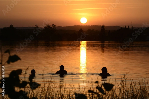 Obraz Baño a la puesta de sol