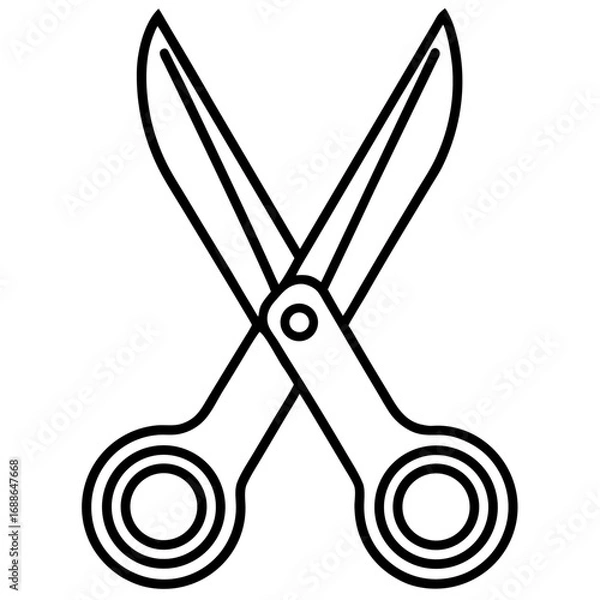 Obraz Scissors line art vector illustration 