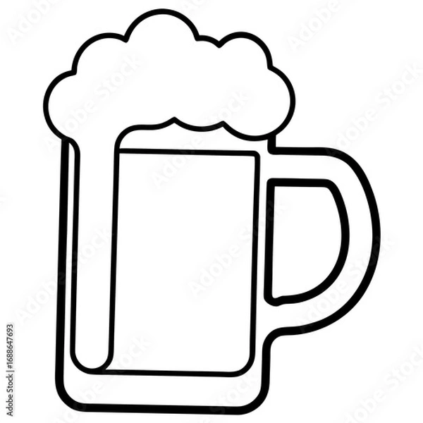 Obraz Beer mug line art vector illustration 