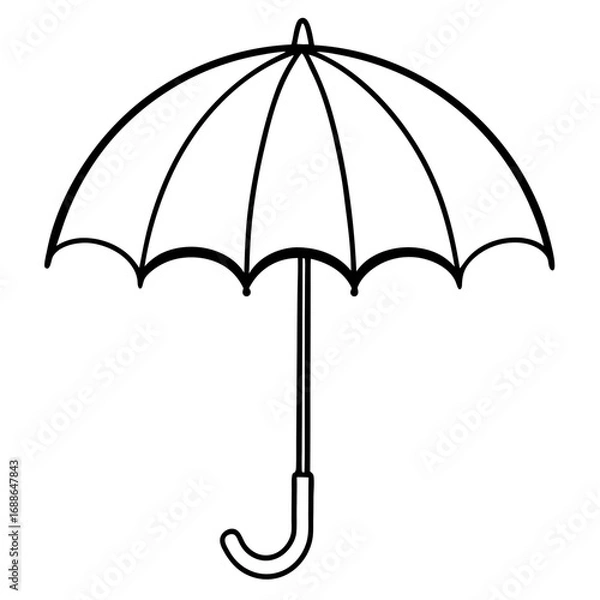 Obraz Umbrella line art vector illustration 