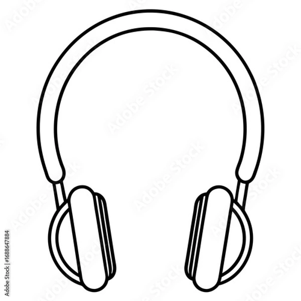 Obraz Headphone line art vector illustration 
