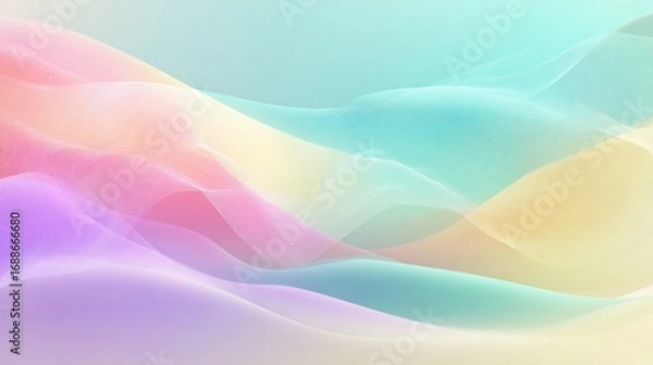 Fototapeta Soft pastel colors blend seamlessly in a flowing composition, creating an ethereal atmosphere. The delicate textures evoke a calming and serene feeling, perfect for creative projects.