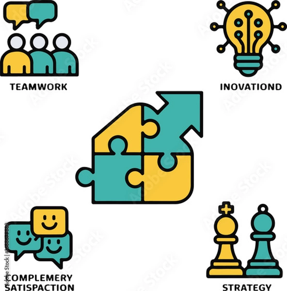 Obraz Business Growth and Teamwork Vector Icons
Creative Business and Marketing Icons Set
Flat Style Business Concept Icons
Colorful Startup and Corporate Icons